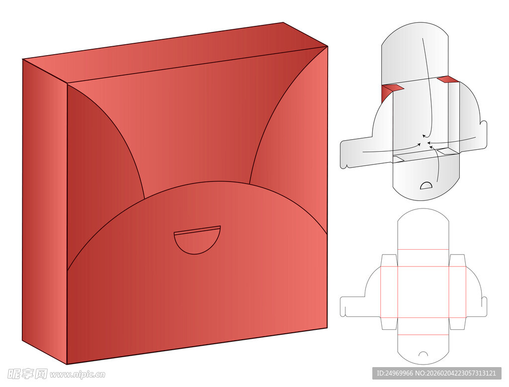 红色信封包装设计模板