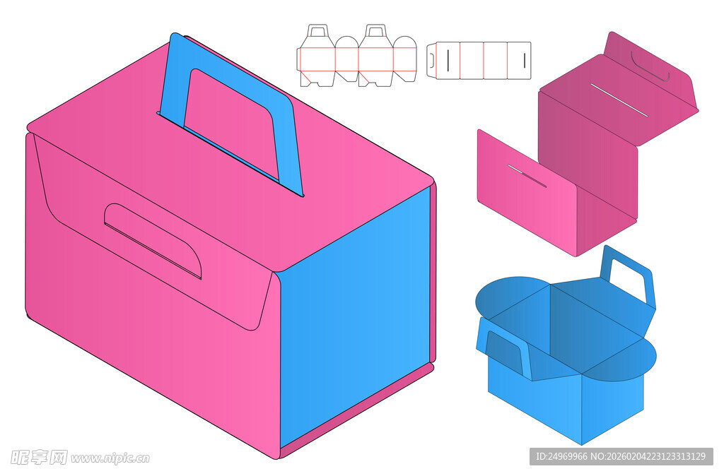 手提盒包装设计模型展示