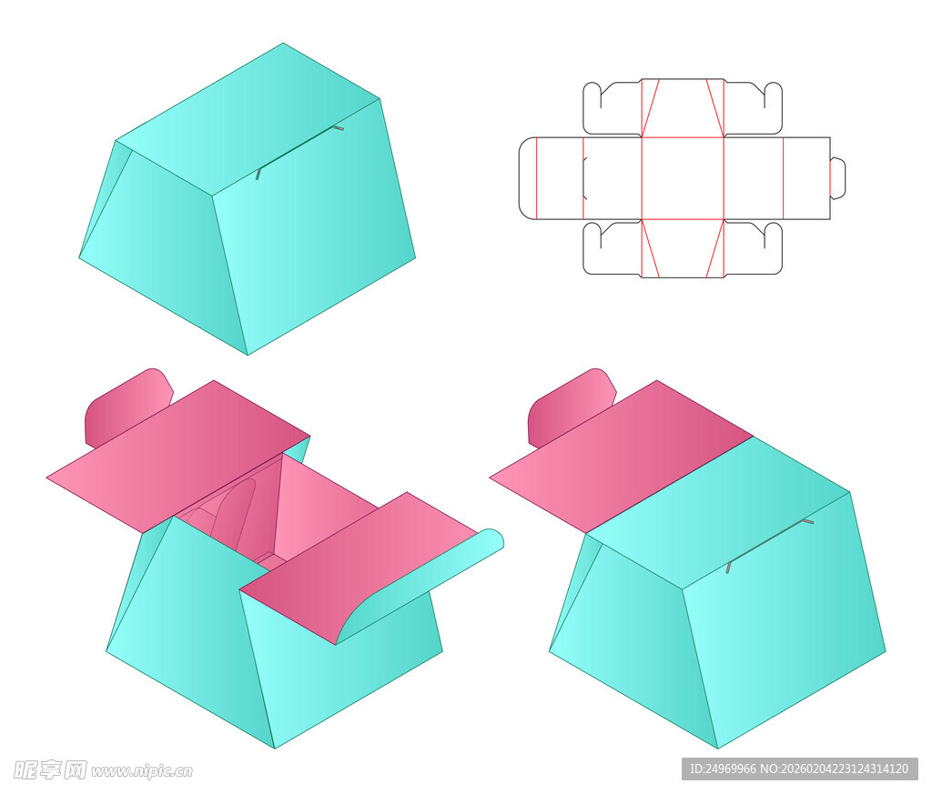 立体纸盒展开与成型样式