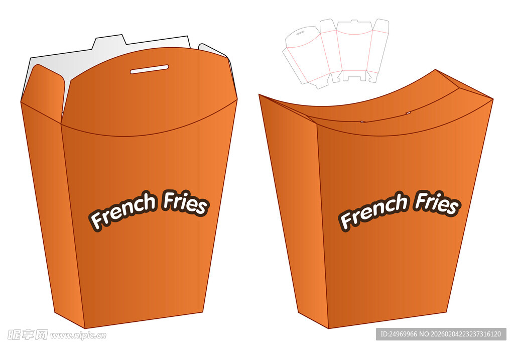 橙色外卖餐盒设计图