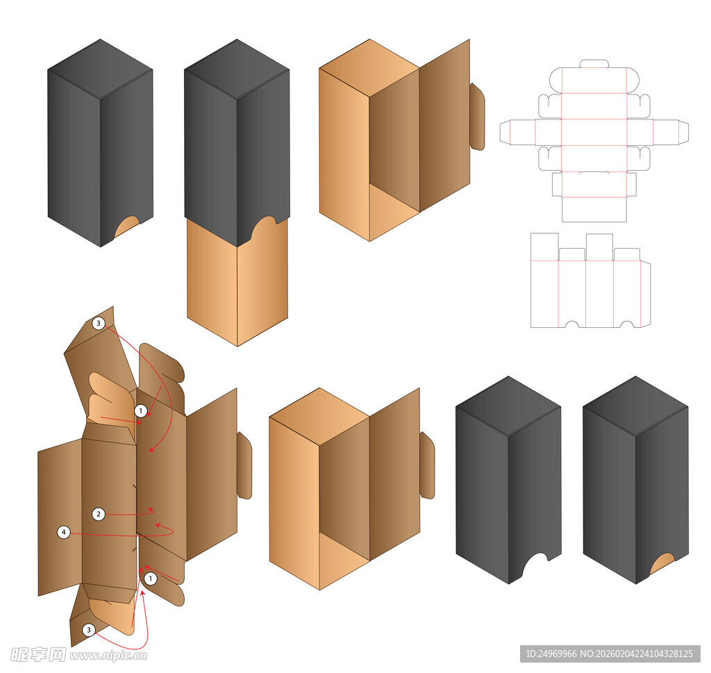 纸盒包装展开图样式展示