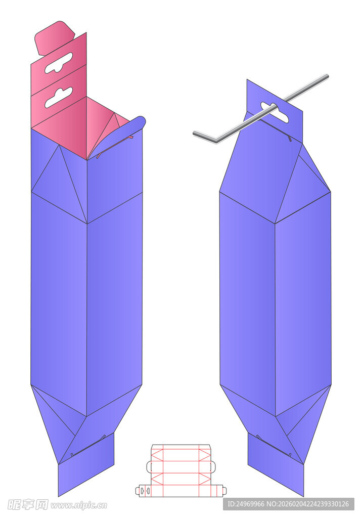 紫色袋状物品设计图