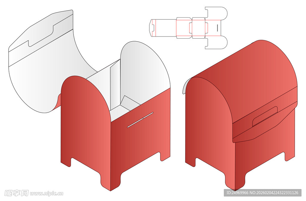 红色邮箱模型设计图