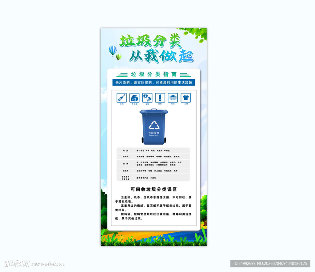 可回收垃圾展板