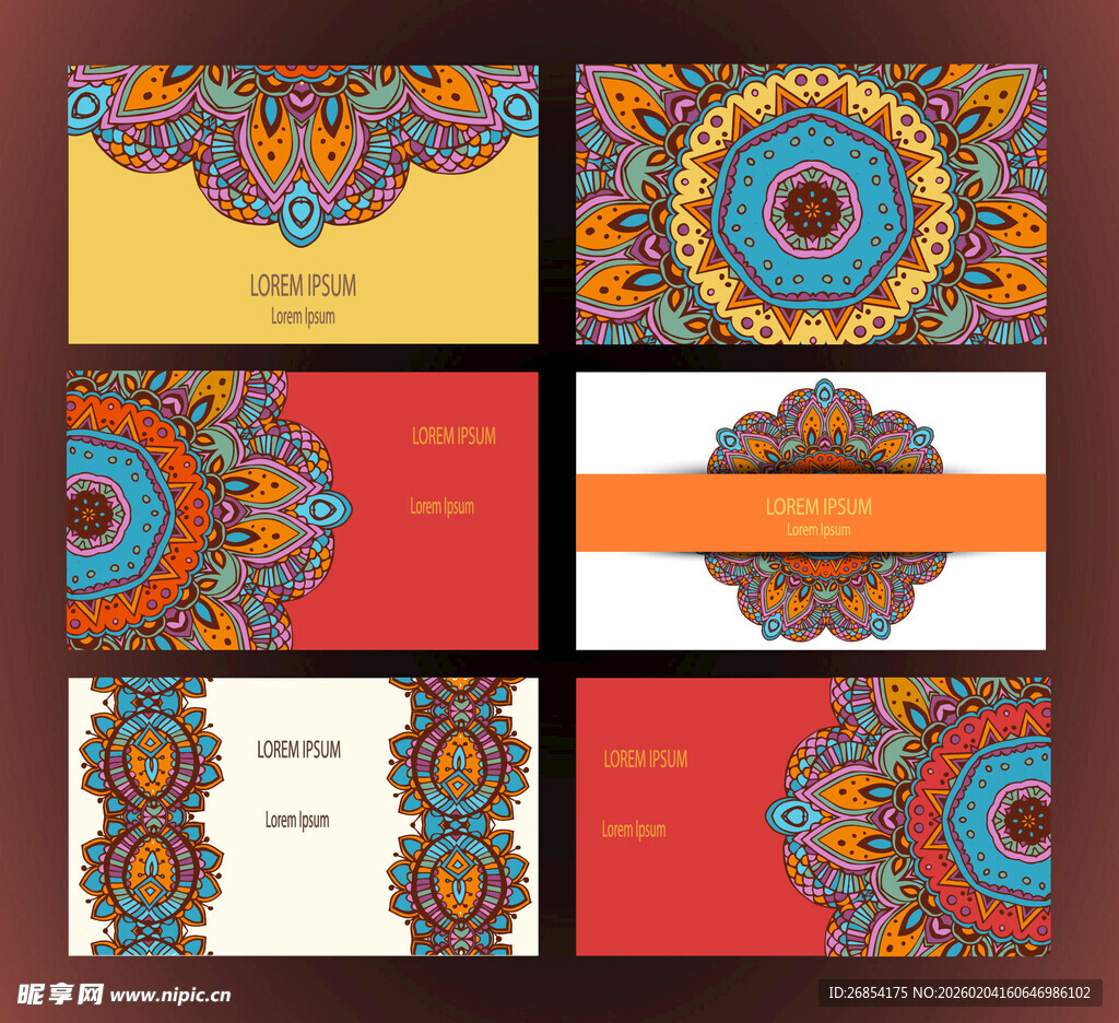 民族风精美名片设计模板