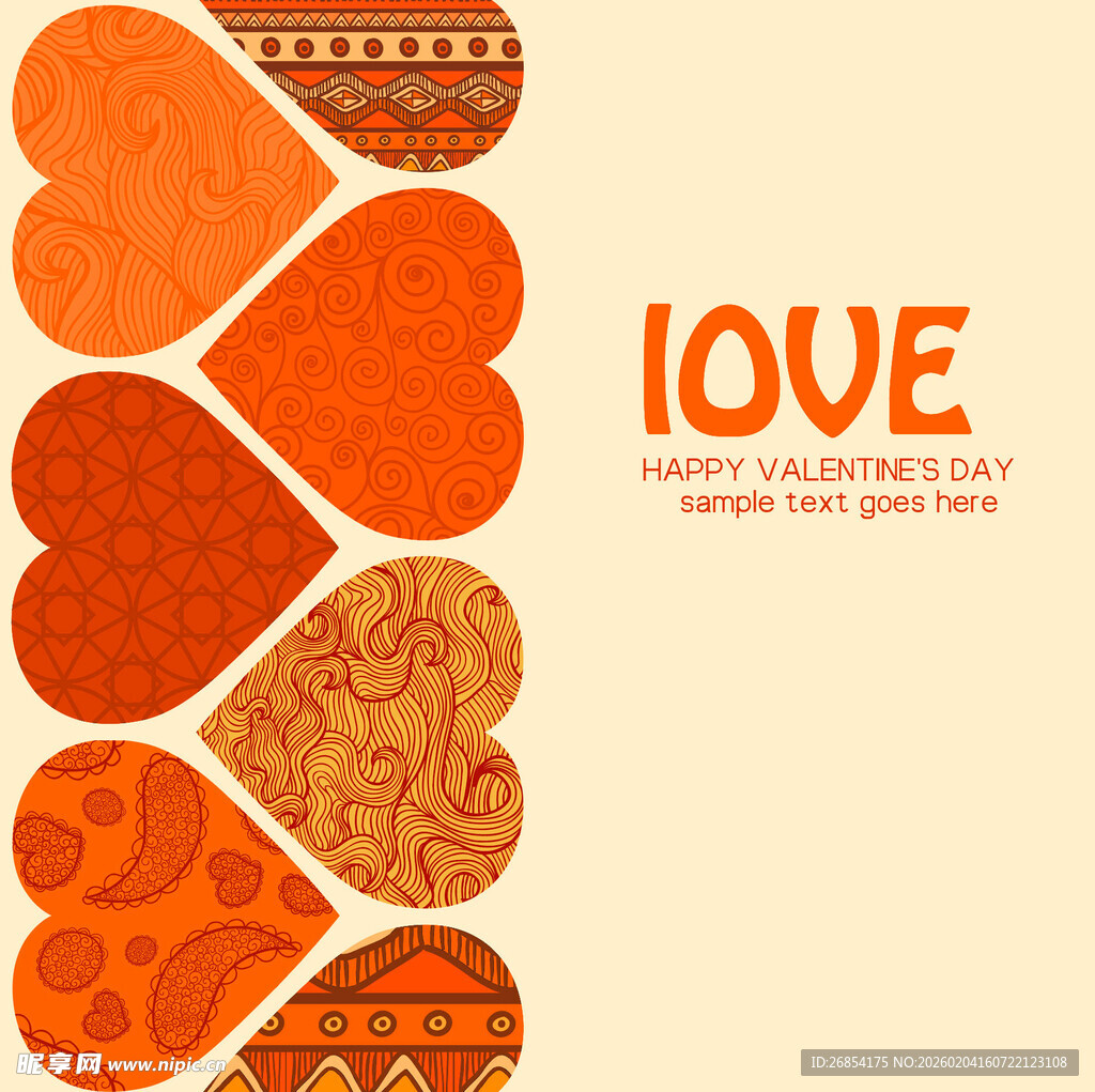 爱心图案装饰的浪漫LOVE背景