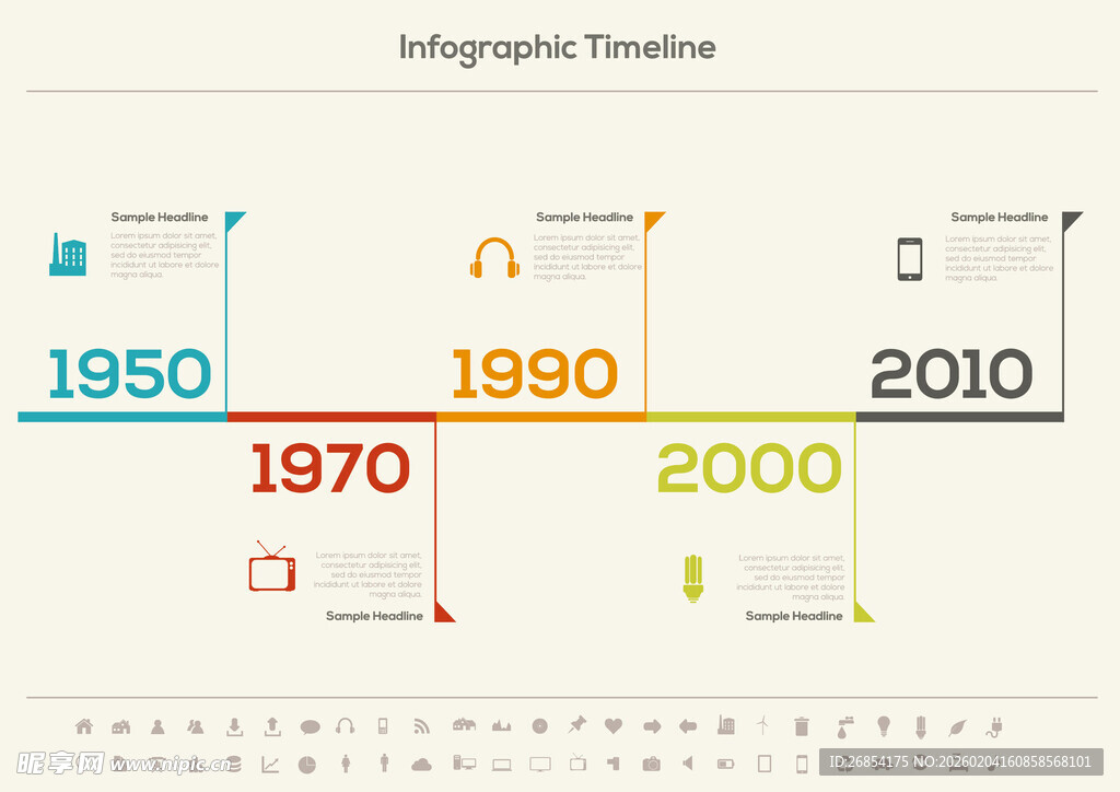 时间轴信息图表设计示例