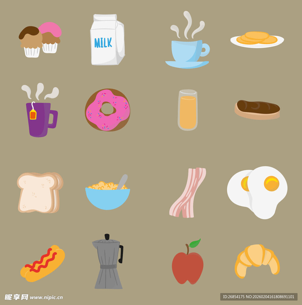 多样早餐美食集合