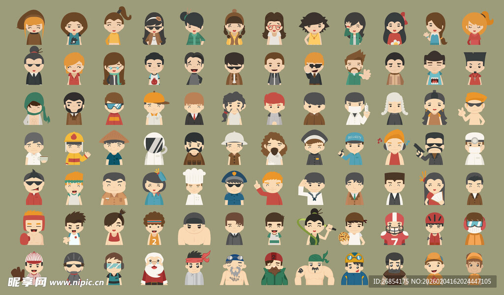 多样卡通人物集合