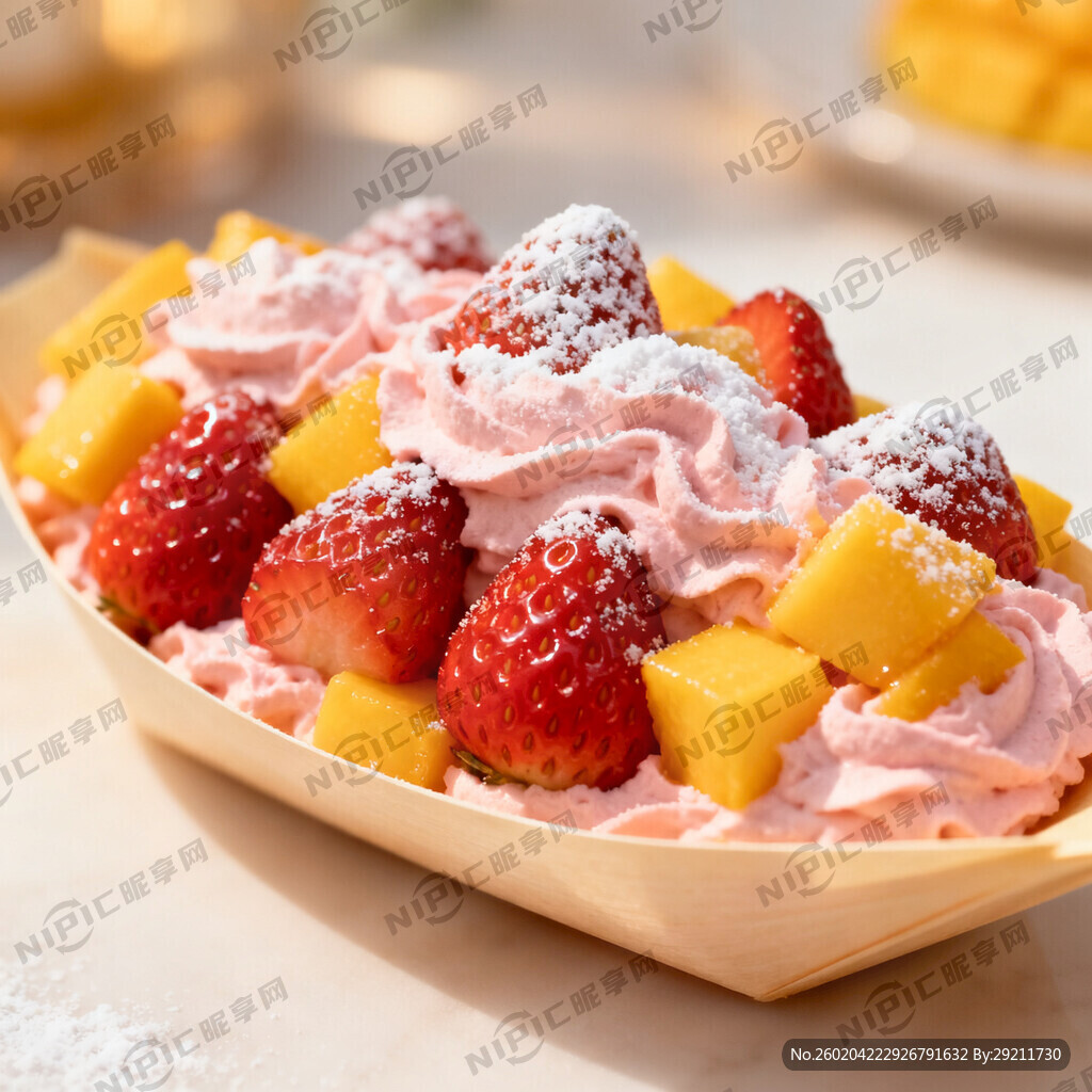 奶油草莓芒果船