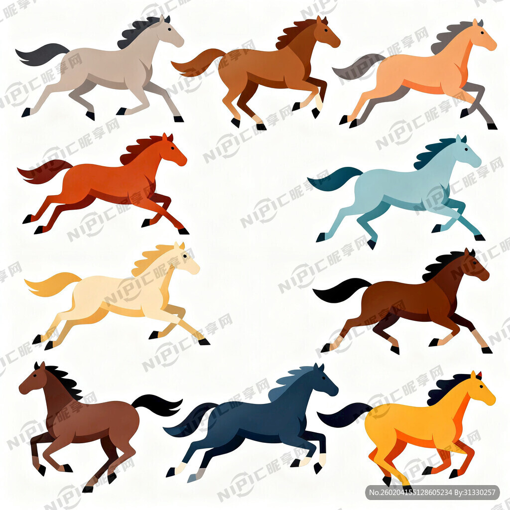 马到成功 8匹马