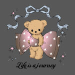 小熊抱蝴蝶结装饰图案