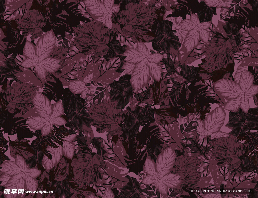 深紫色枫叶纹理图案