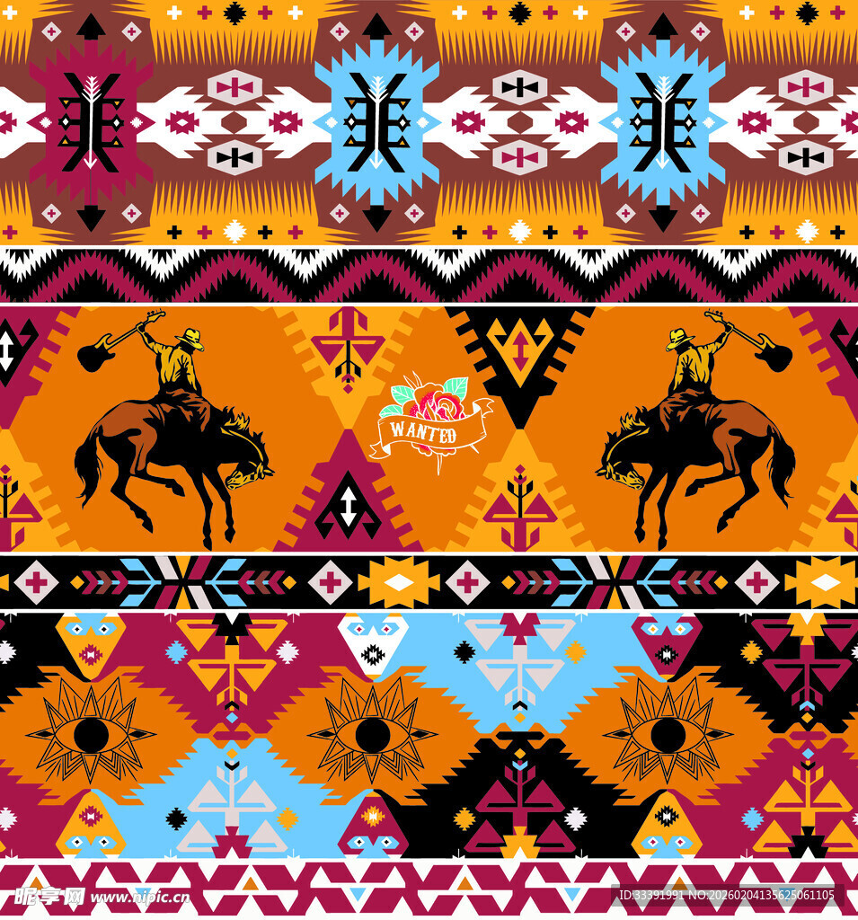 民族风几何动物图案织锦