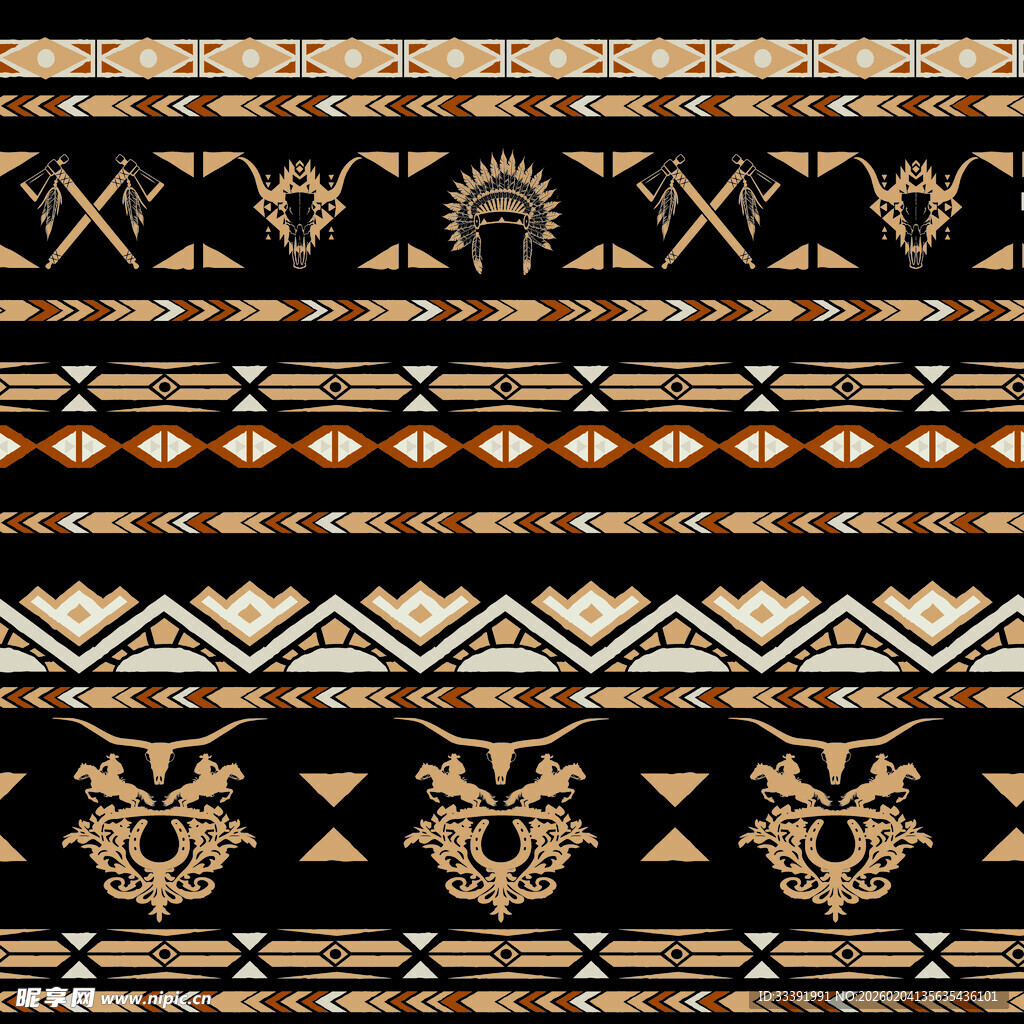 非洲部落风几何图案装饰