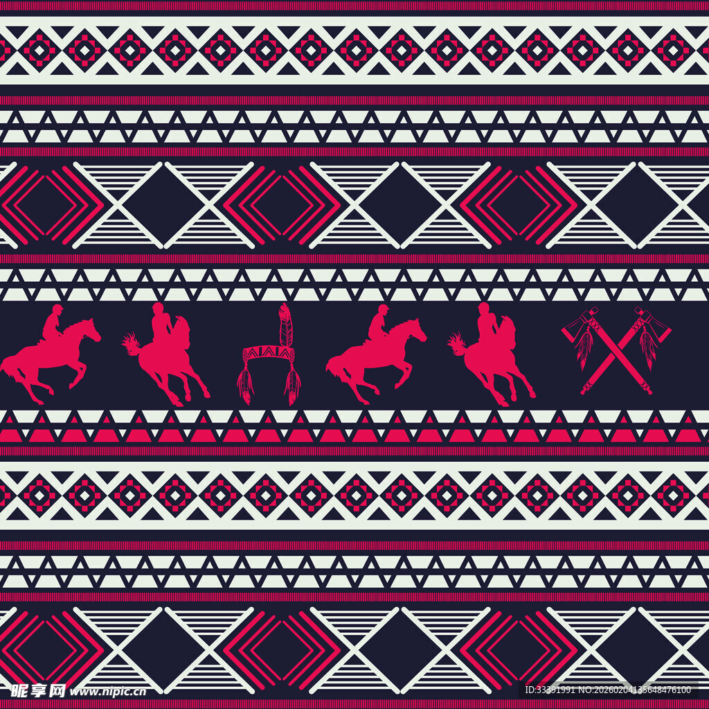 民族风几何动物图案纹理