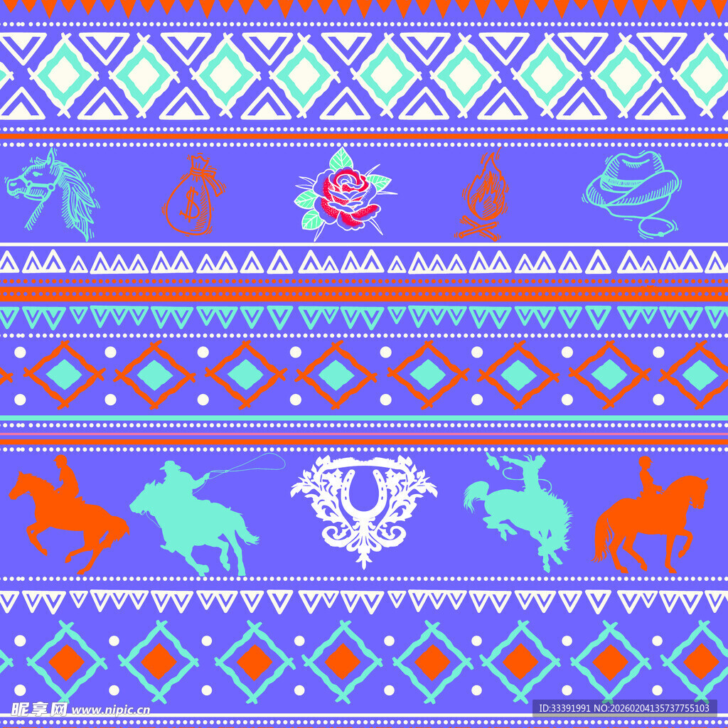 民族风几何动物图案纹理