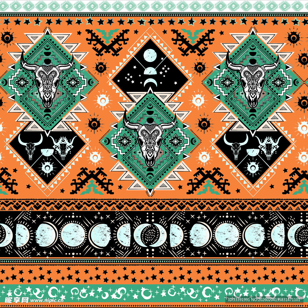 非洲风格几何图案织物