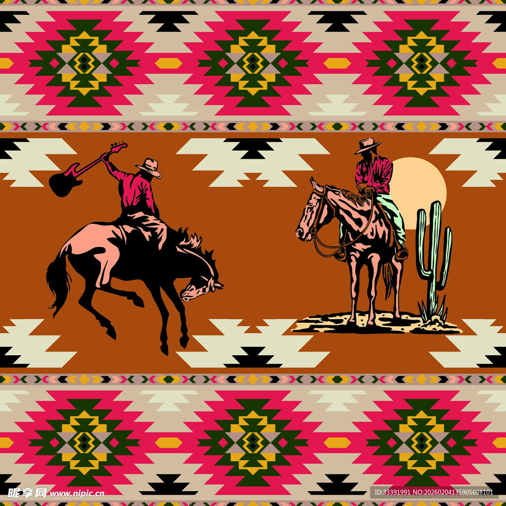 西部牛仔图案装饰纹理