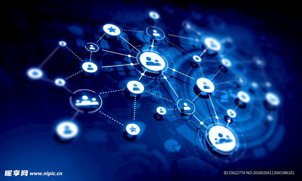 科技感网络连接示意图