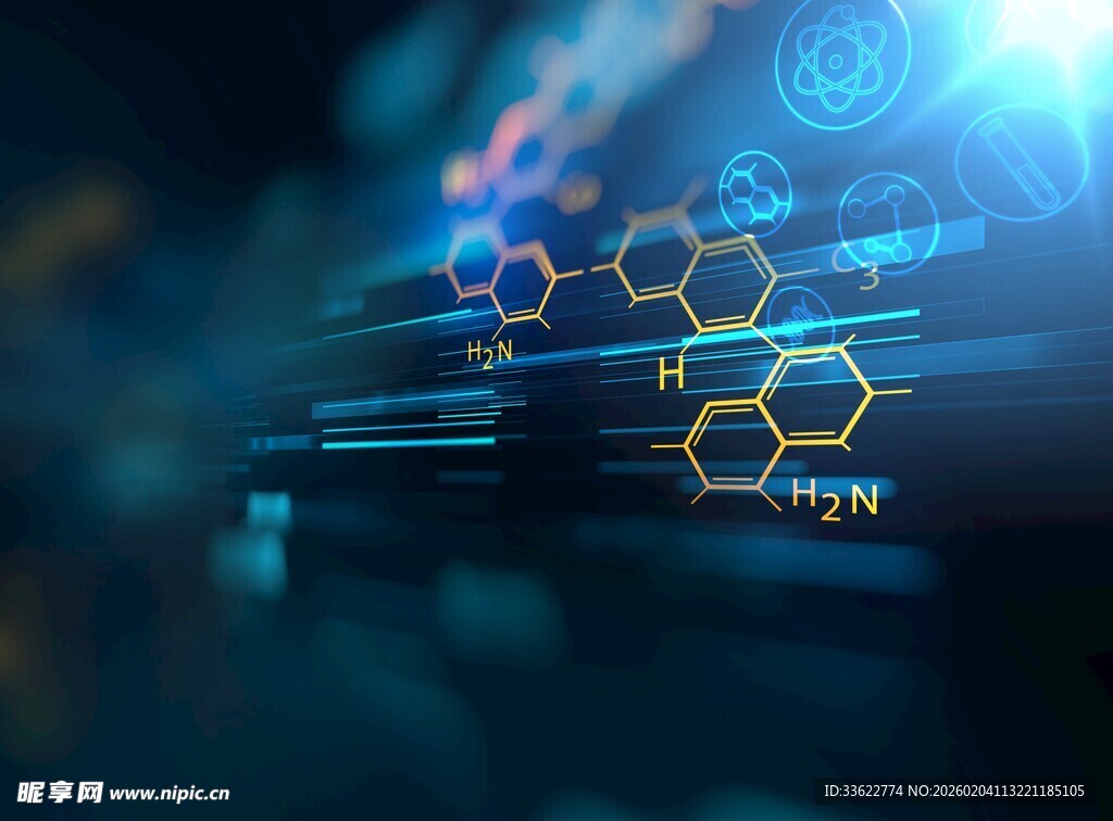 科技感分子结构图像