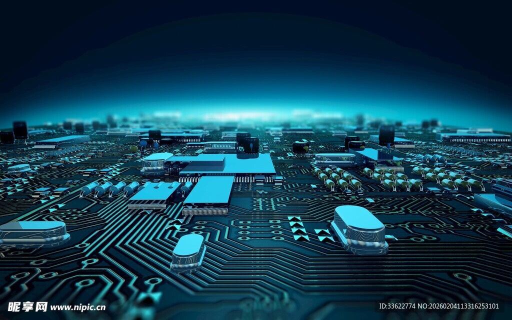 科技感十足的电路板景观