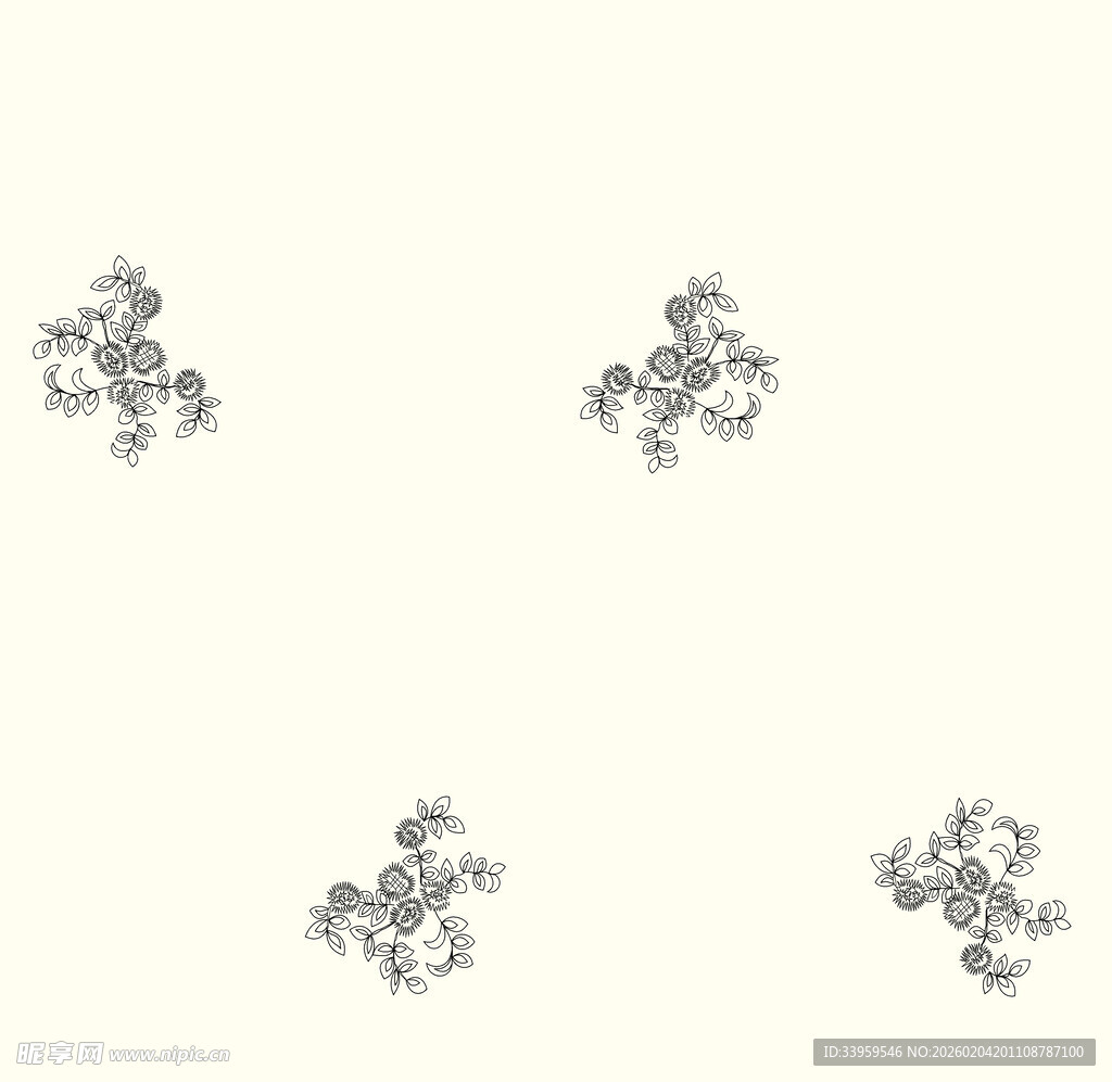 四枚精致银质花朵形饰品