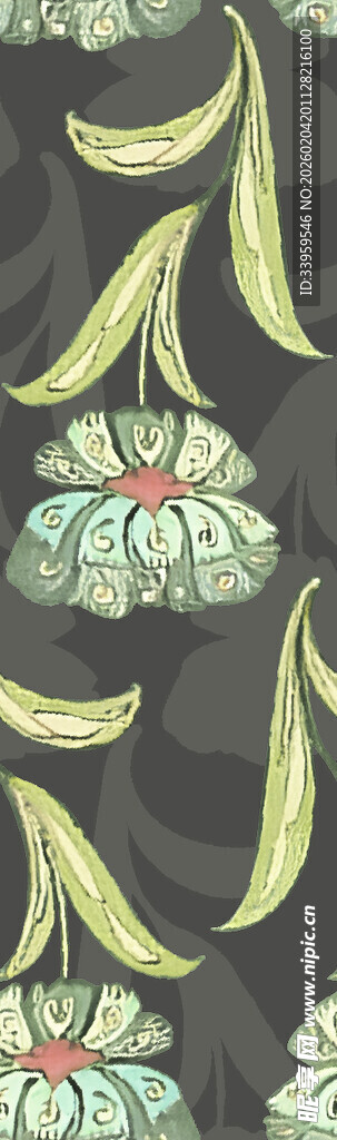 复古风香蕉图案手绘织物