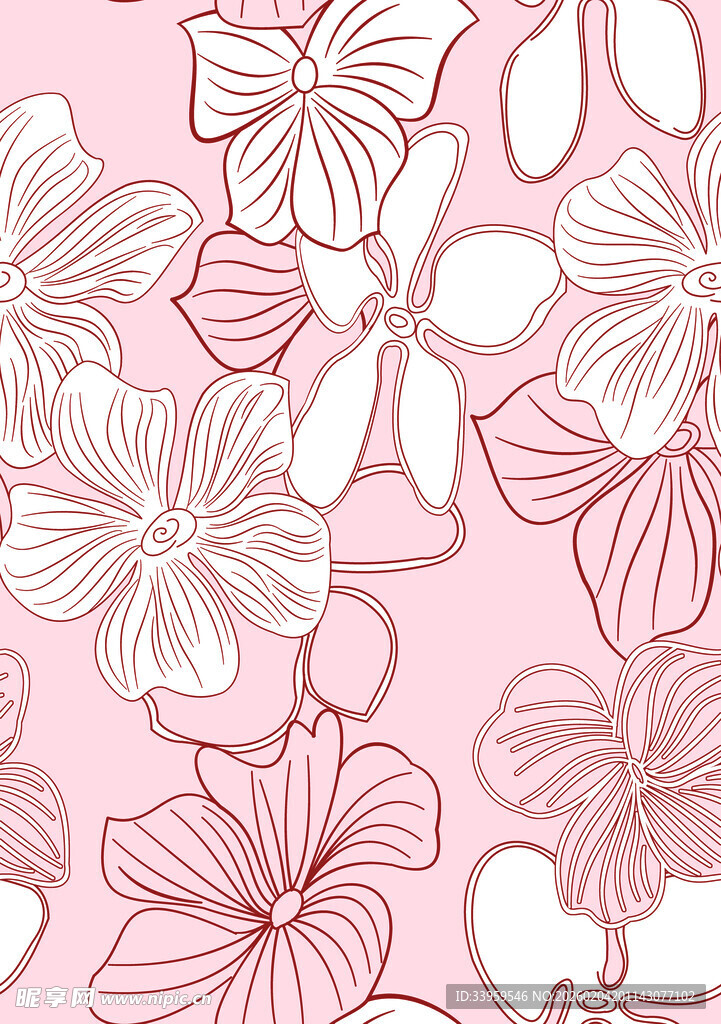 粉色花卉图案背景