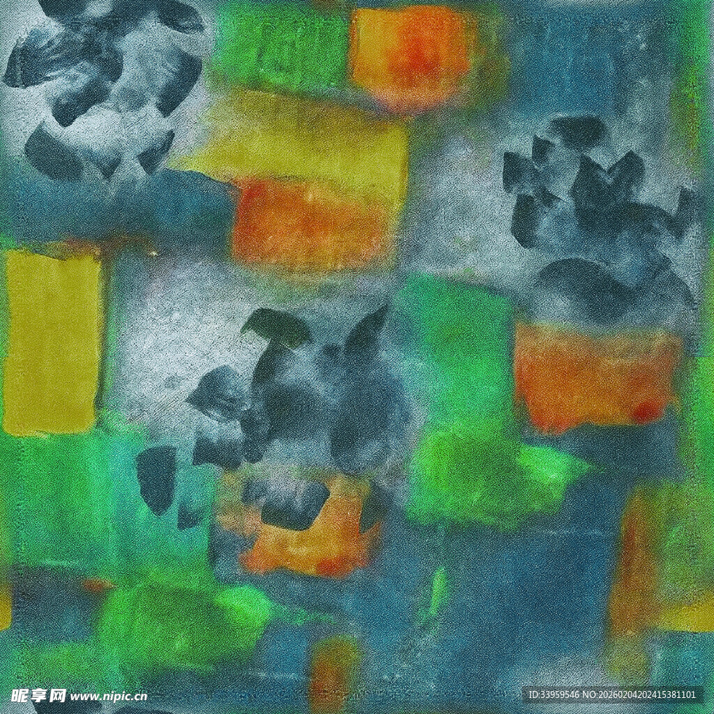 抽象多彩色块艺术画作