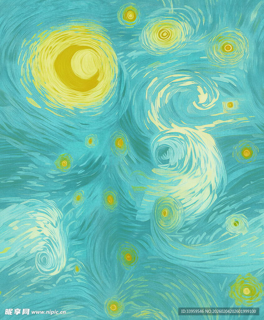 梦幻月夜星空插画