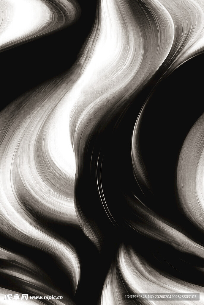 黑白动感流体抽象图案