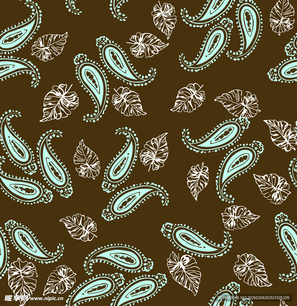 复古佩斯利花纹图案