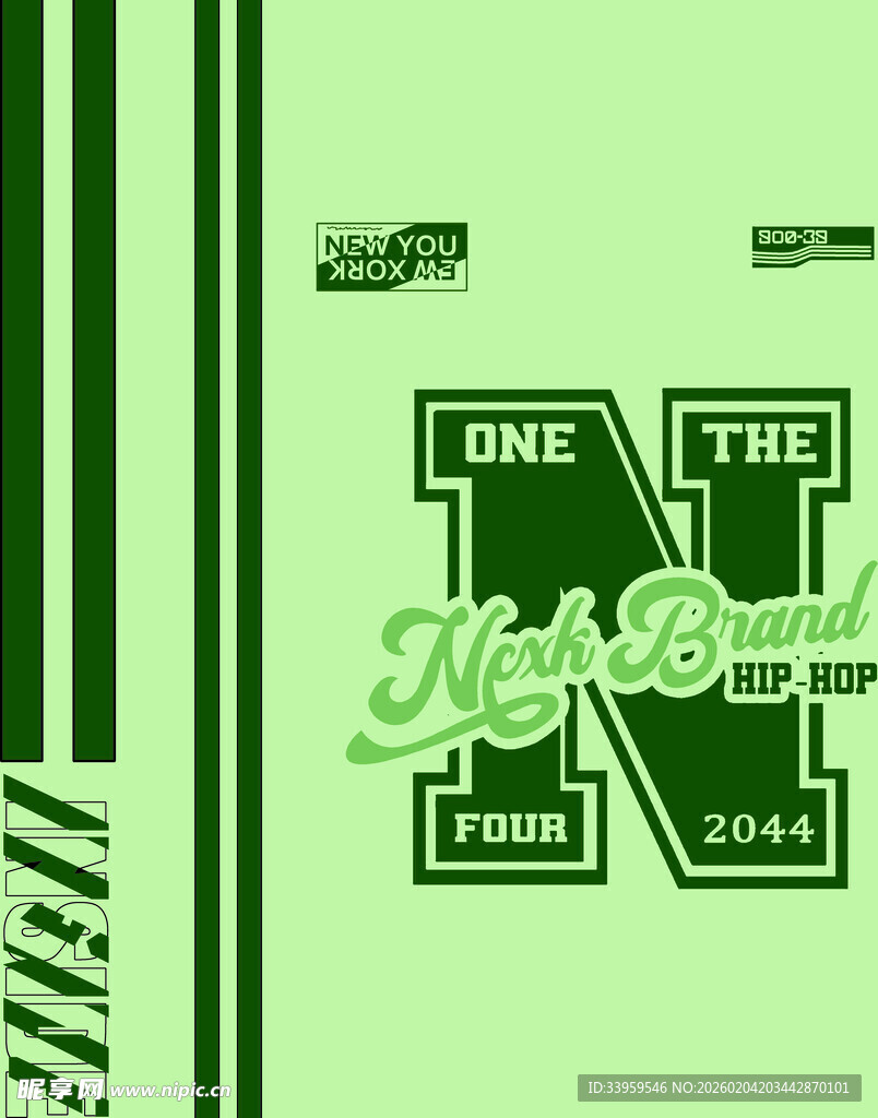 绿色系校园风字母设计元素