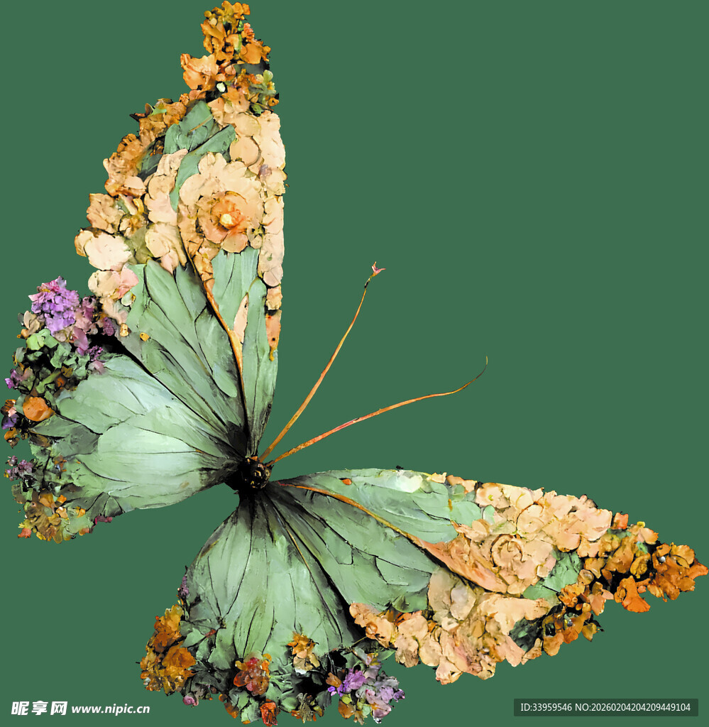 花卉蝴蝶创意艺术图像