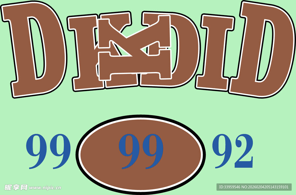 复古风格DEMID字样图案