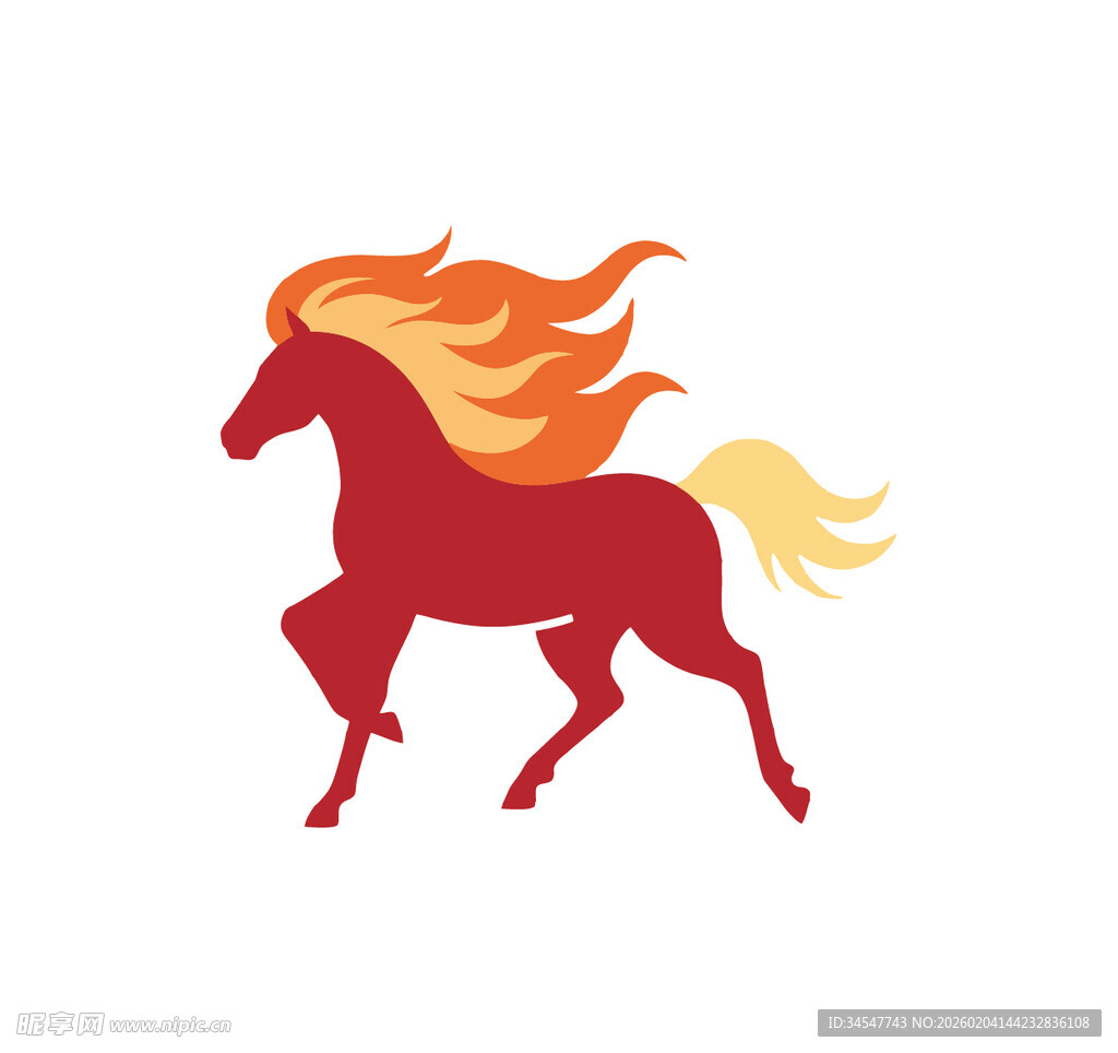 奔跑的火焰骏马形象