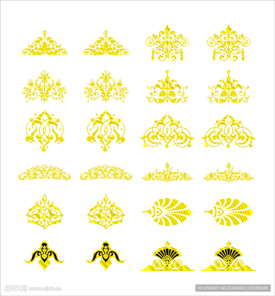 精美金色传统花纹图案集