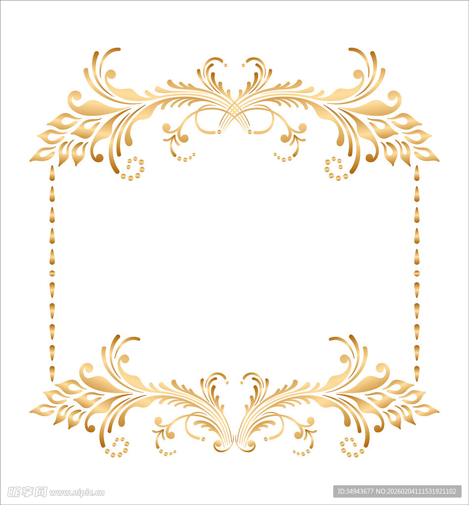 金色华丽边框装饰图案
