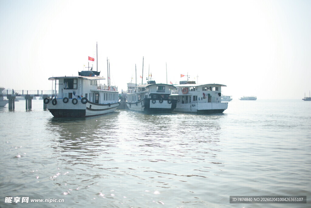 越南港口停泊的船只