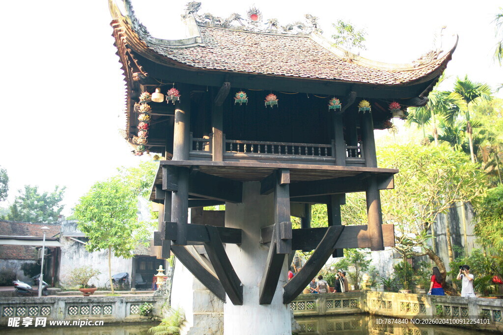 越南越南独柱寺古建筑景观