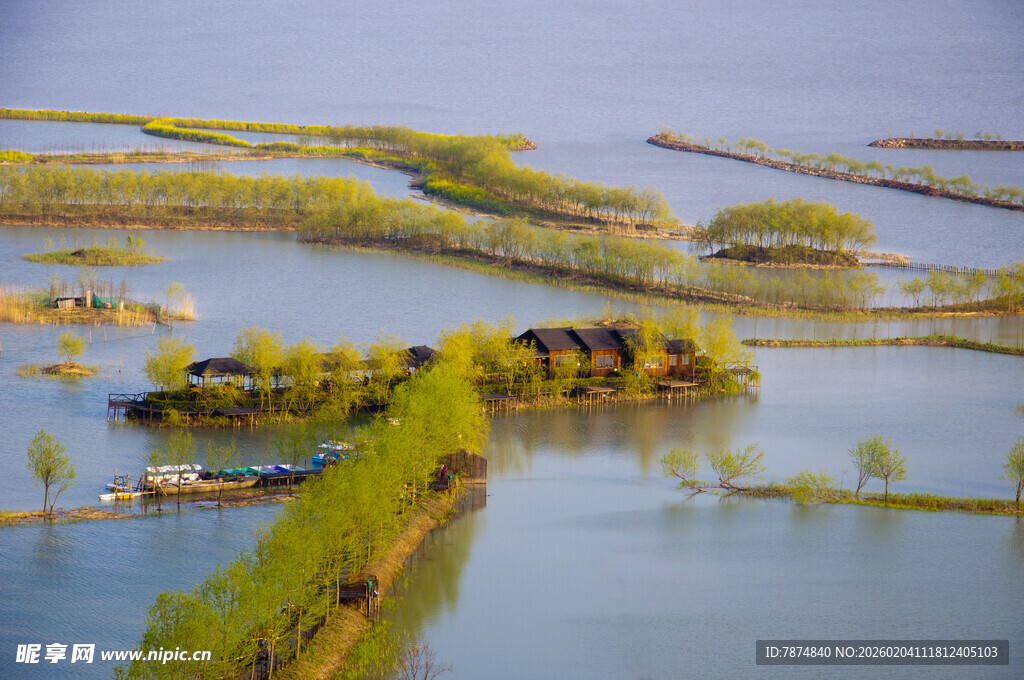水乡风光 岛屿点缀湖面
