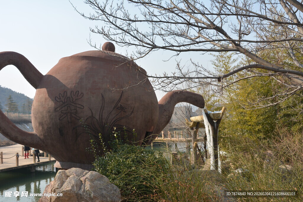 户外巨型茶壶景观