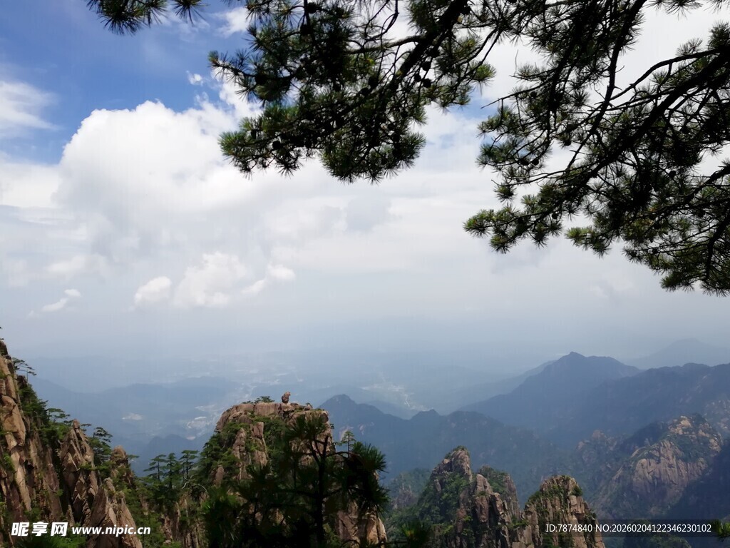 黄山美景 松影与山峦