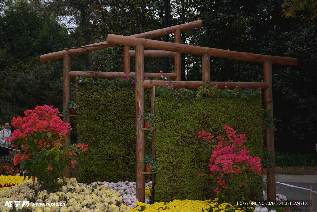 花园木质花架绿植花卉景