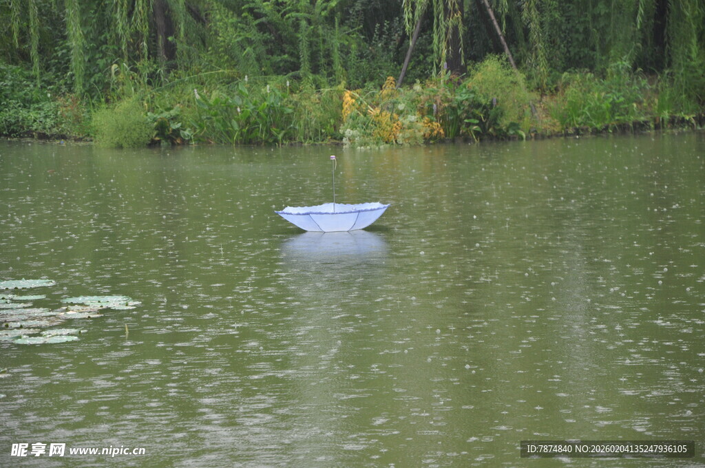 湖中小纸船 静谧自然景