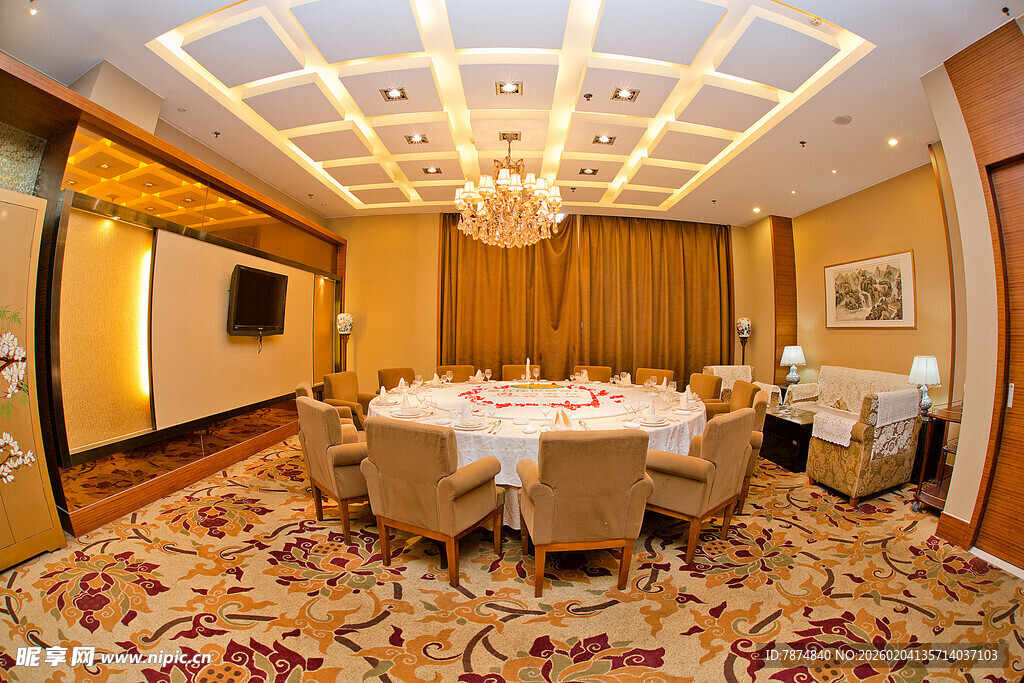 豪华典雅的宴会包间场景