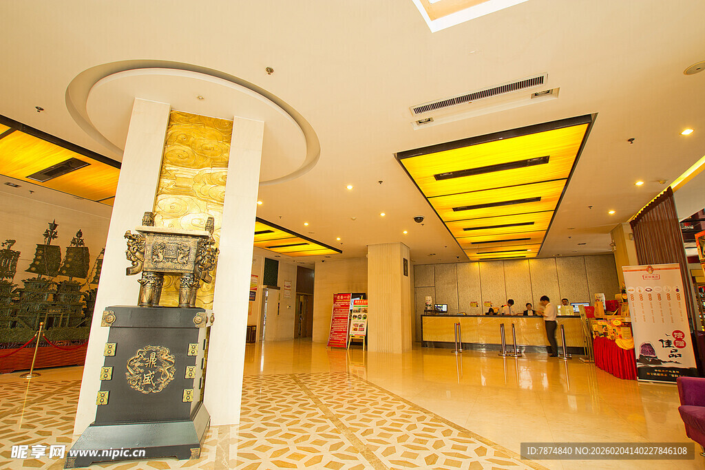 豪华酒店大堂内部景观