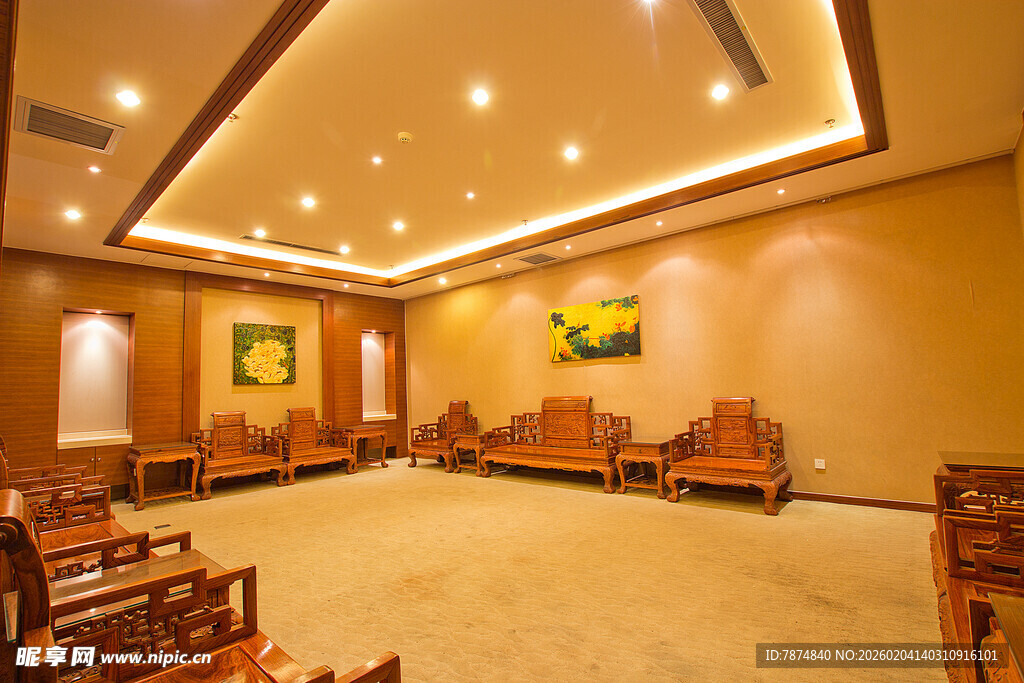 豪华中式风格会议室场景