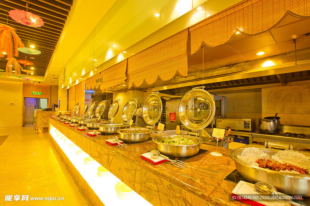 豪华自助餐厅美食陈列